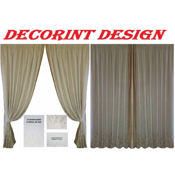 Set 2 draperii DECORINT pe rejansa + 1 cuvertura + 2 fete de pernuta (COD:DRC.03)