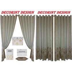   Set 2 draperii DECORINT pe inele capse + 1 cuvertura + 2 fete de pernuta + 1 napron masa (COD:DCC.01)