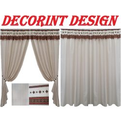   Set 2 draperii rustice cu motiv traditional DECORINT pe rejansa (COD:DTR.02)