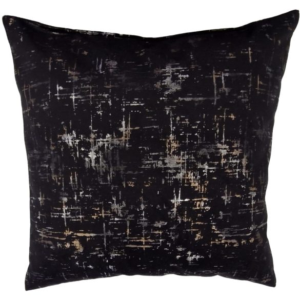 Perna decor umpluta Decorint (P16), catifea neagra cu insertii, dimensiuni: 40 x 40 cm